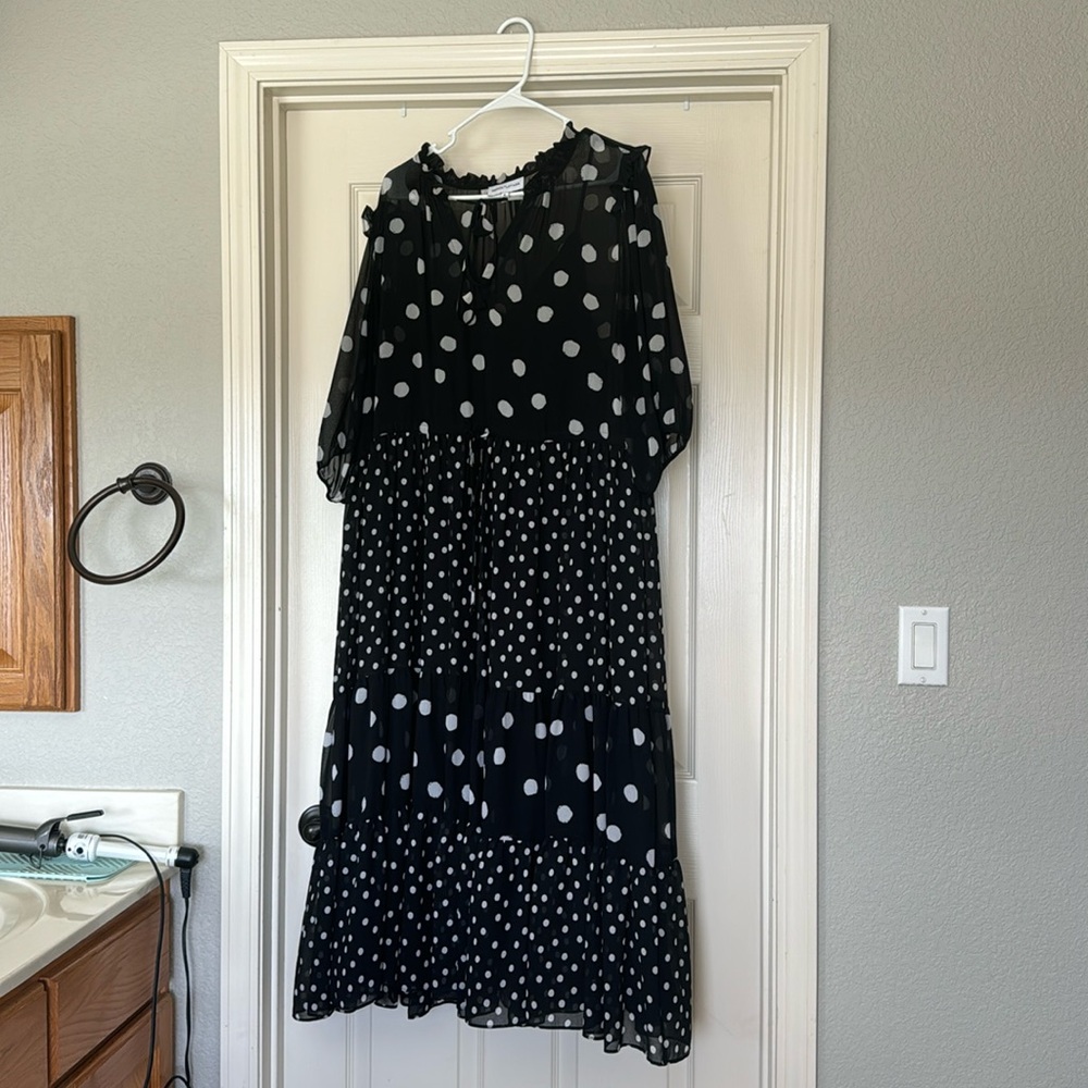 Gabson Latimer Black and white polkadot maxi dress